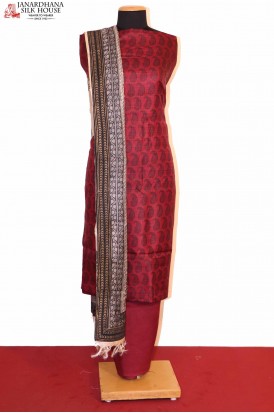 Exclusive Ikat Dupatta Printed Pure Tussar Silk Suit