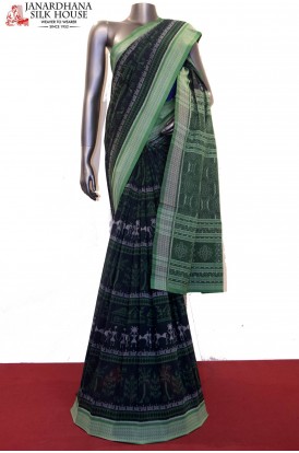 Exquisite Handloom Thread Weave Orissa Ikat Patola Cotton Saree