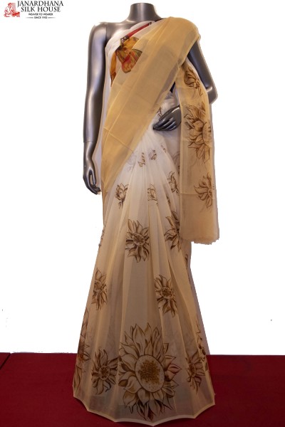 Designer Floral & Butterfly Exclusive Prints Pure Silk Chiffon