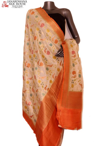 Exquisite & Designer Finest Quality Handloom Pure Tussar Silk Dupatta