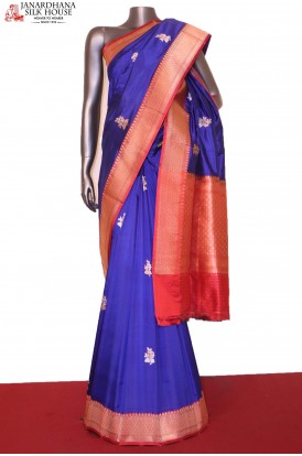 Designer & Exclusive Gold Silver Handloom Banarasi Silk Saree