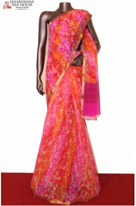 Multicolor Exclusive Pure Chiffon Silk Saree