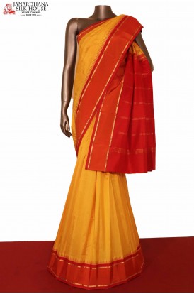 Yellow South Indian Silk Saree