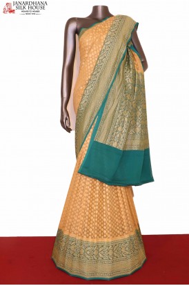 Exclusive Butta Contrast Banarasi Georgette Silk Saree 