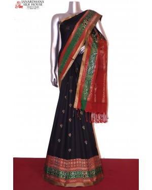 Designer Black Handloom Soft S..