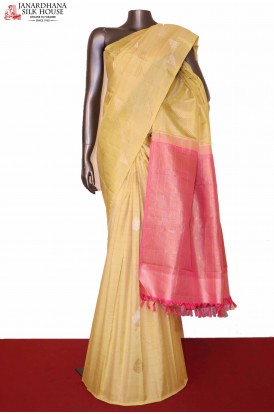 Designer Gold  & Silver Kanchipuram Silk Saree