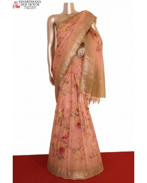 Floral Linen Silk Saree..