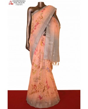 Floral Linen Silk Saree..
