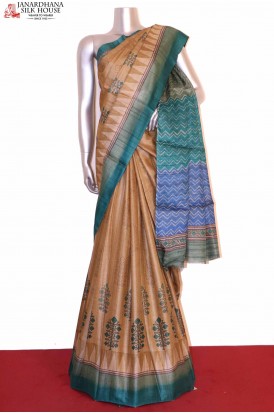 Exclusive Printed Tussar Silk Saree