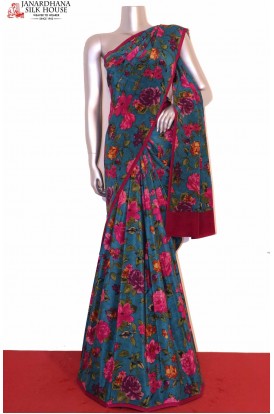 Exclusive Floral Crepe Silk Saree