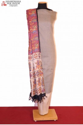 Exclusive Ikat Dupatta Printed Pure Tussar Silk Suit