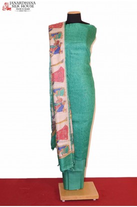 Exclusive Ikat Dupatta Printed Pure Tussar Silk Suit