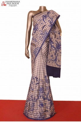 Abstract Designer Printed Silk Saree