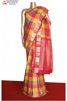 Exclusive Checks Kanjeevaram Silk Saree