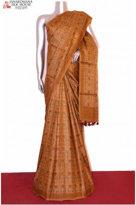 Exclusive Printed Tussar Silk Saree