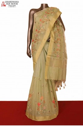 Exclusive Embroidery Cotton Saree