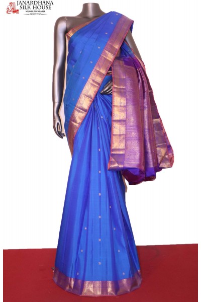 Wedding Blue Kanchipuram Silk Saree