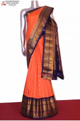 Exclusive Contrast Pure Gadwal Silk Saree