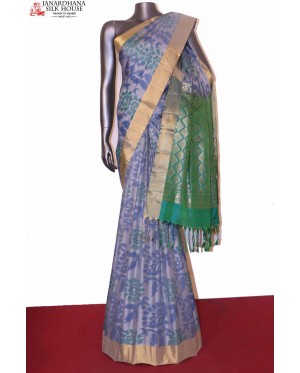 Handloom Pure Ikat Soft Silk S..