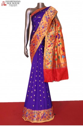 Designer Meenakari Paithani Silk Saree