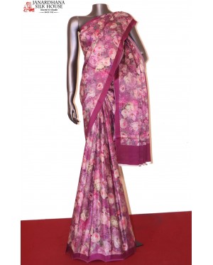 Designer Floral Pure Satin Cre..