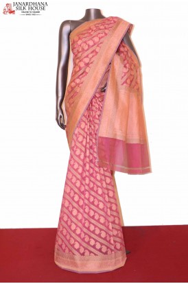 Exclusive Handloom Banarasi Kora Cotton Saree