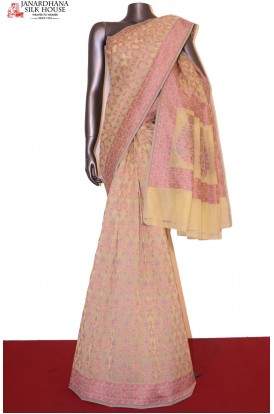 Exclusive Handloom Pure Banarasi Kora Cotton Saree