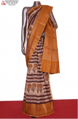 Printed Exclusive Soft Pure Cotton Chanderi Saree