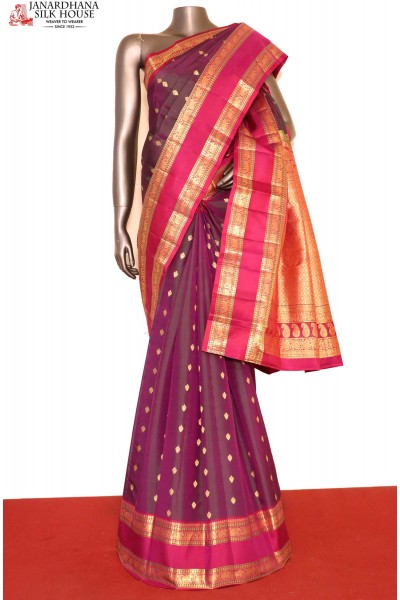 Traditional Contrast Wedding Kanjeevaram Silk Saree