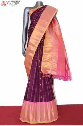 Checks & Contrast Pure Gadwal Silk Saree