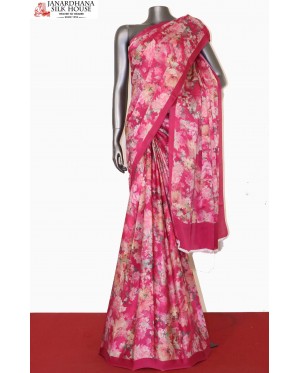 Designer Floral Pure Satin Cre..