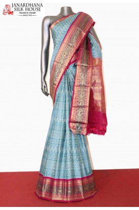 Kanjeevaram Ikat Patola Silk Saree