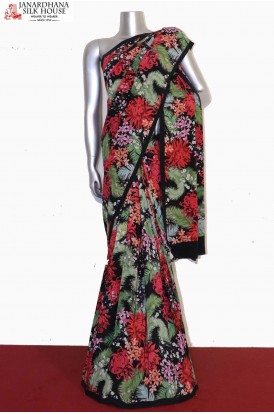 Exclusive Floral Prints Pure Crepe Silk Saree