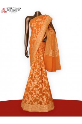 Grand Wedding Handloom Banarasi Georgette Silk Saree
