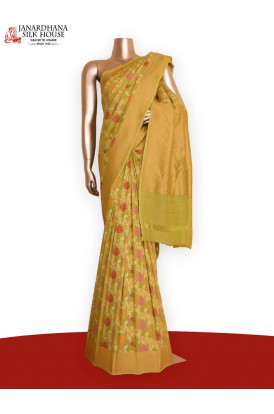 Meenakari Floral Handloom Tussar Silk Saree