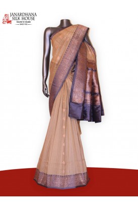 Exclusive Classic Contrast Handloom Tussar Silk Saree