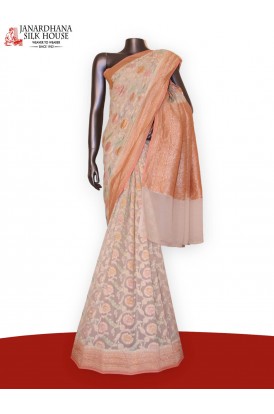 Designer Floral Banarasi Georgette Silk Saree