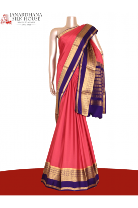 Contrast Wedding Mysore Crepe Silk Saree