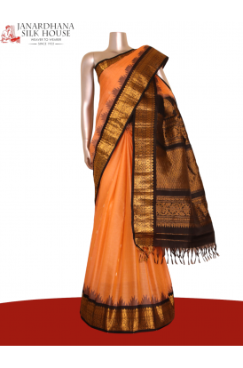 Traditional Temple Handloom Gadwal Silk Cotton Saree