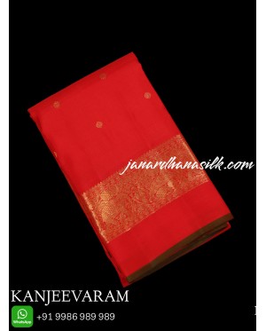 Bridal Red Handloom Kanjeevara..