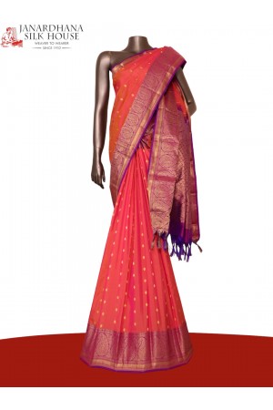 Traditional Contrast Wedding South Silk Saree