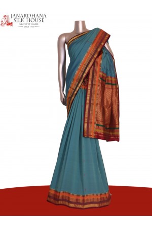 Traditional Contrast Wedding South Silk Saree