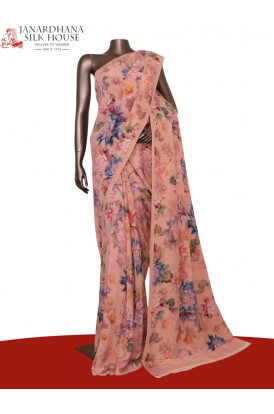 Floral  Pure Crepe Silk Saree..