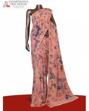 Floral  Pure Crepe Silk Saree..