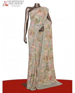 Floral  Pure Crepe Silk Saree..