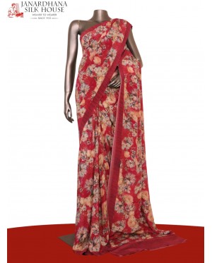 Floral  Pure Crepe Silk Saree..