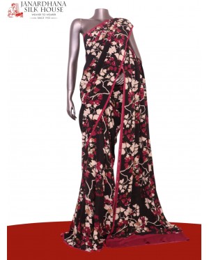 Floral  Pure Crepe Silk Saree..