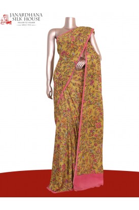 Floral  Pure Crepe Silk Saree..
