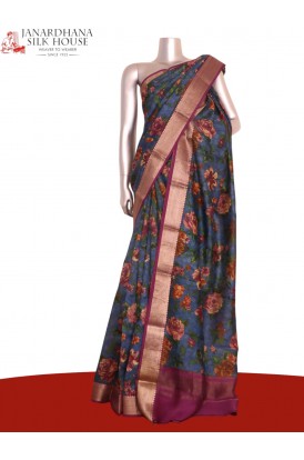 Floral Pure Printed Silk Saree..