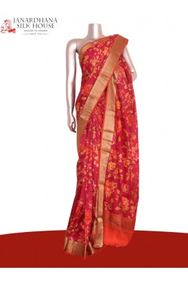 Floral Pure Printed Silk Saree..